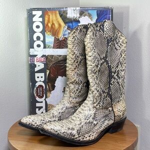 Mens Exotic Python Nocona Snakeskin Cowboy Boots VTG Size 12 D Made in Texas USA